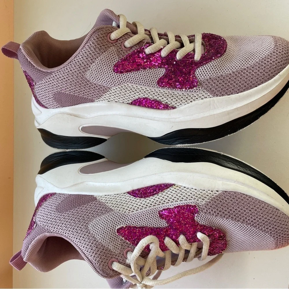 Purple Chunky Platform Sneakers BTS Army Glitter 8